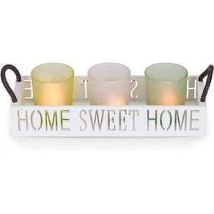 Votive Candle Holder, Vintage Decor Flameless Natural Candlescape Set, 3 LED